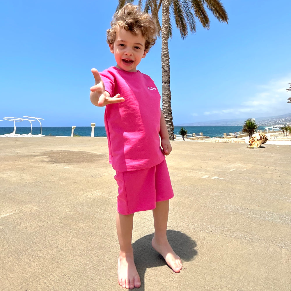 Tropical Kids Pink Set: T-Shirt & Shorts