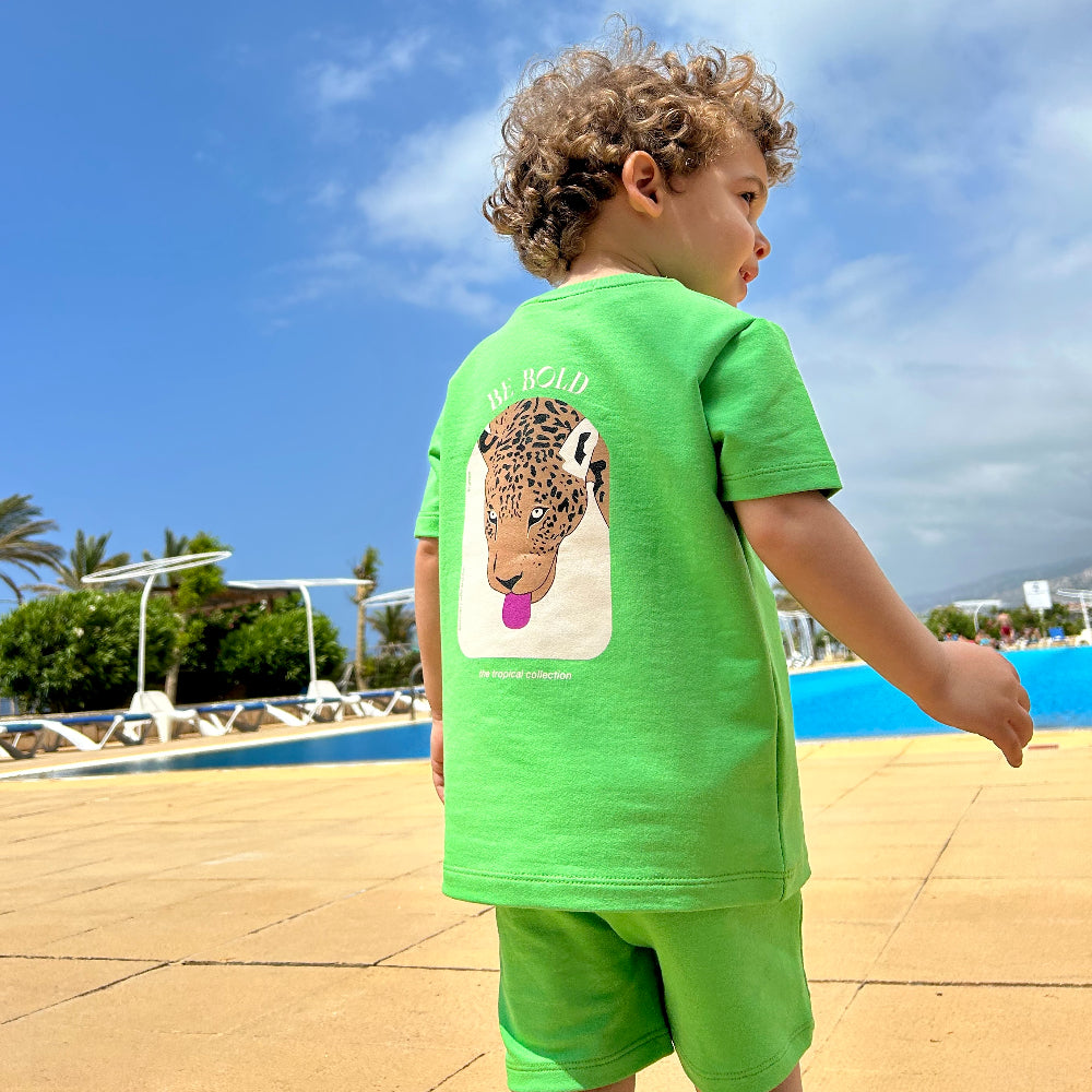 Tropical Kids Green Set: T-Shirt & Shorts