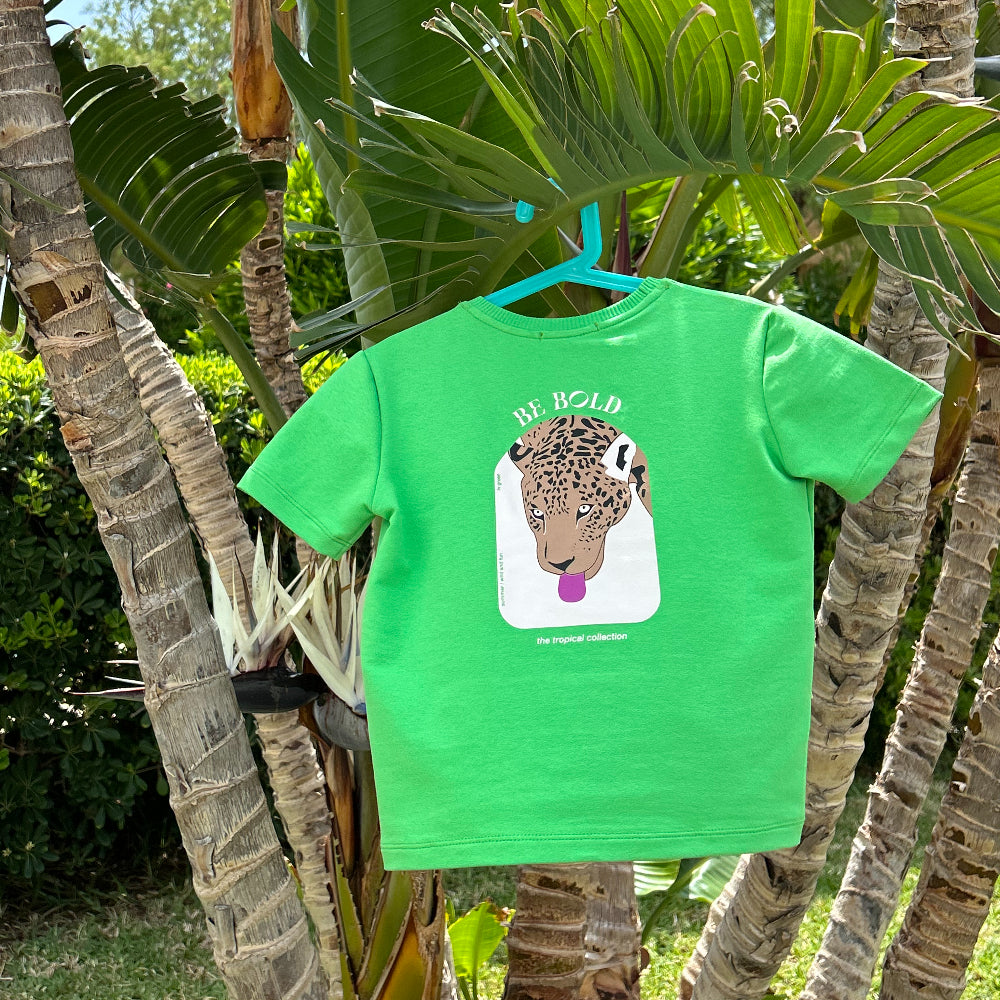 Tropical Kids Green Set: T-Shirt & Shorts